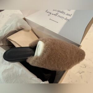 Jenni Kayne Brown Shearling Mules